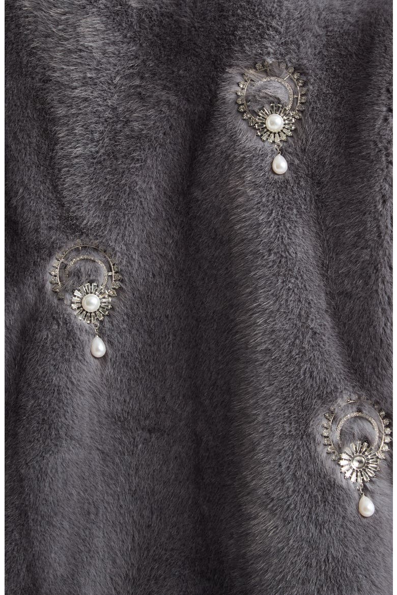 Pearl Drop Faux Fur Jacket, Alternate, color, CITY SKYLINE