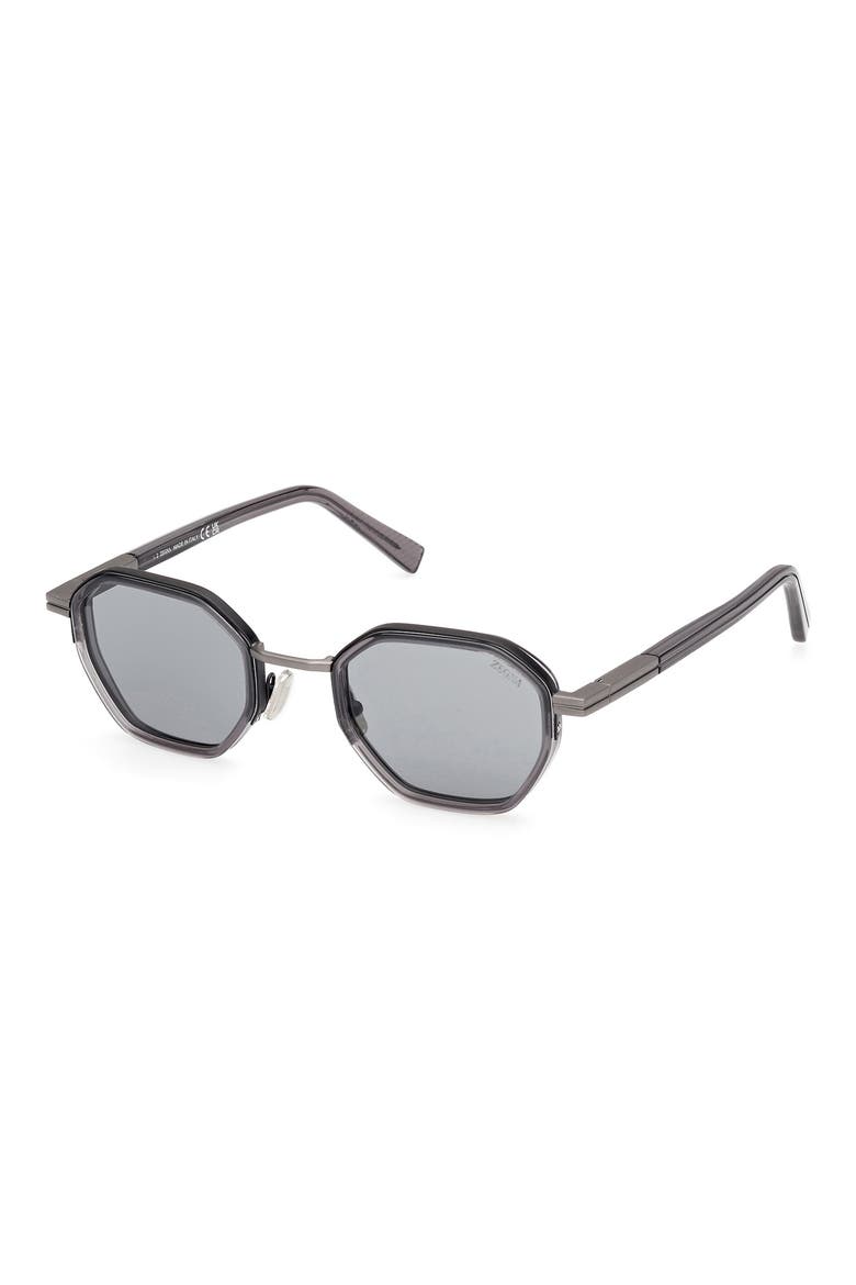 50mm Geometric Sunglasses, Alternate, color, GREY/ OTHER / SMOKE