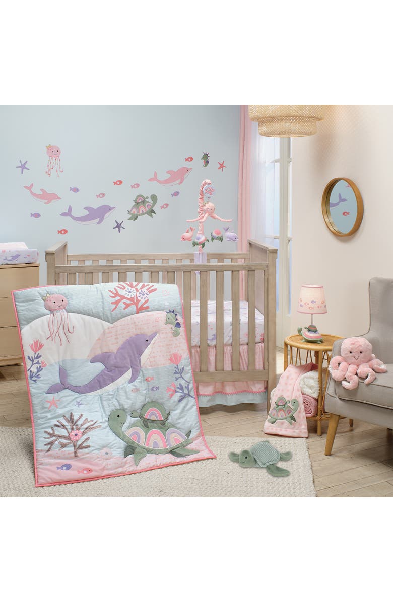 Lambs 
Ivy Sea Dreams Soft 100% Cotton Nautical Ocean Fitted Crib Sheet, Alternate, color, White