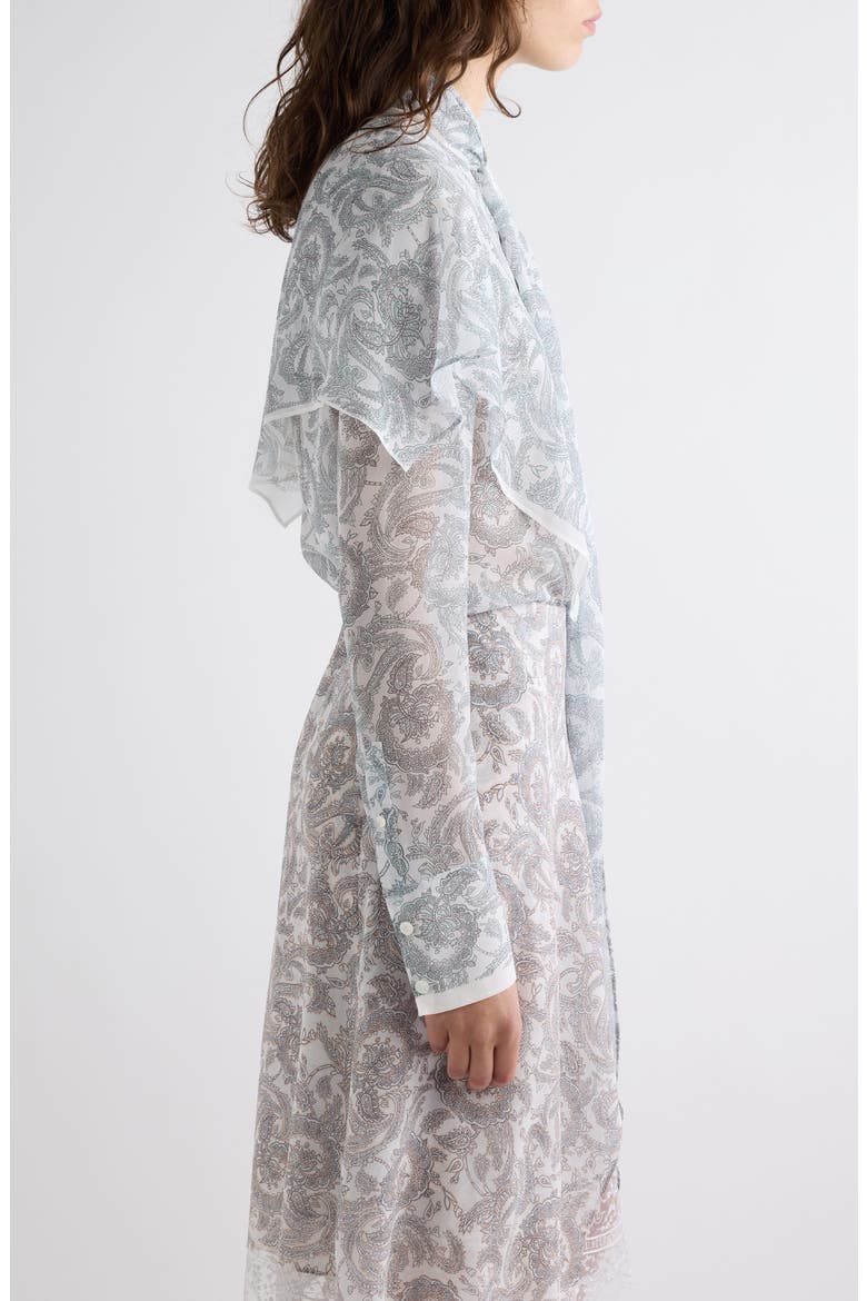 Senelle Paisley Silk Shirt, Alternate, color, LIGHT BLUE/ BEIGE