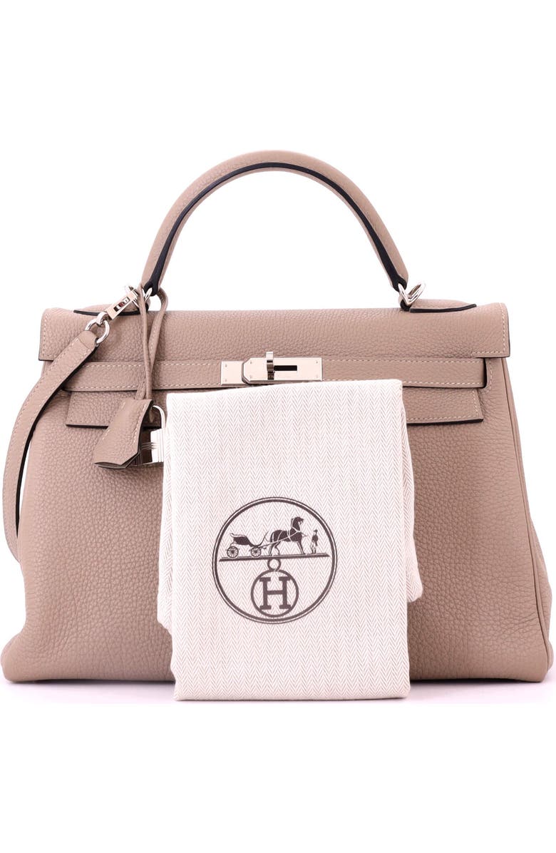 Pre-Owned Hermes Kelly Handbag Grey Togo with Palladium Hardware 32, Alternate, color, Gris Tourterelle