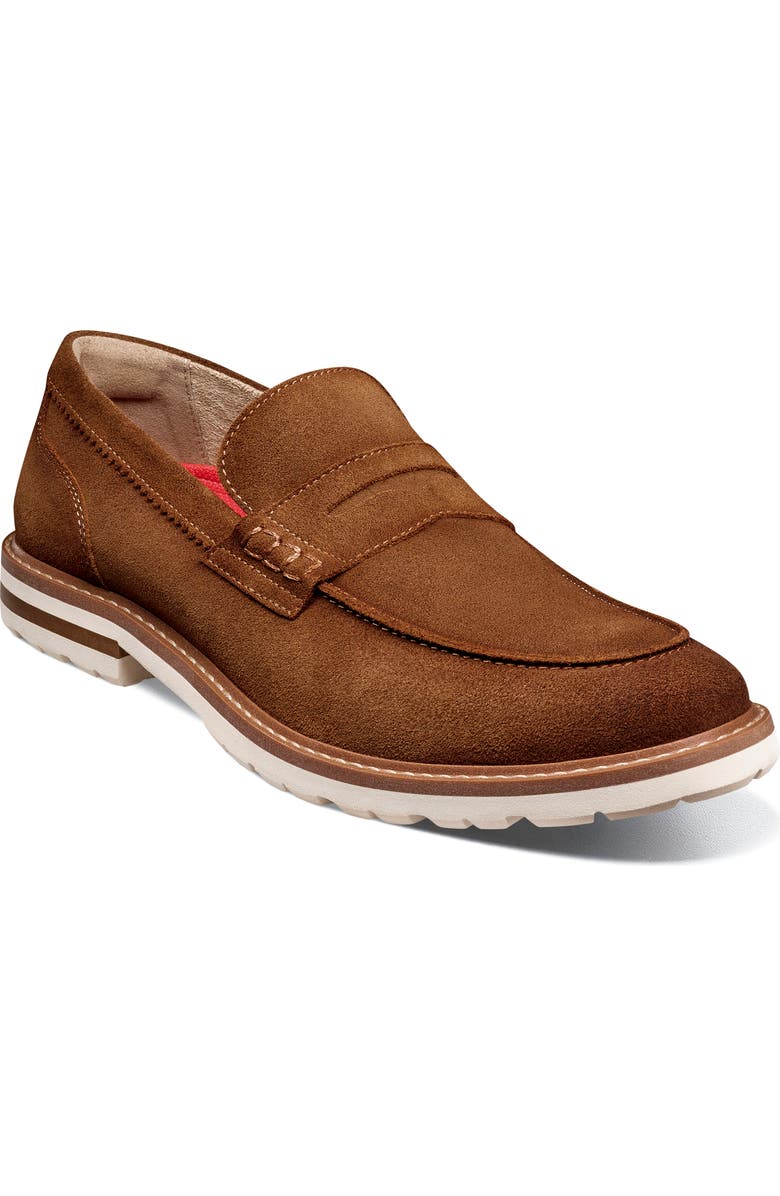 Stacy Adams Hopkins Penny Loafer, Main, color, Brown Suede