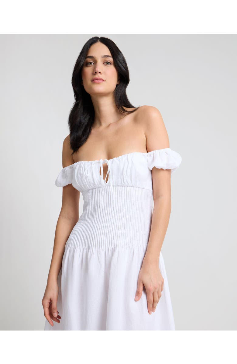 Onia Off-Shoulder Midi Dress, Alternate, color, White