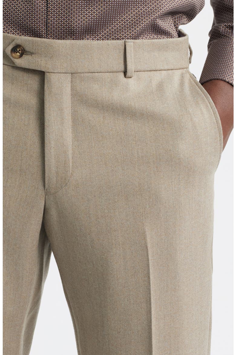 Wool & Cashmere Flannel Dress Pants, Alternate, color, DARK TAN
