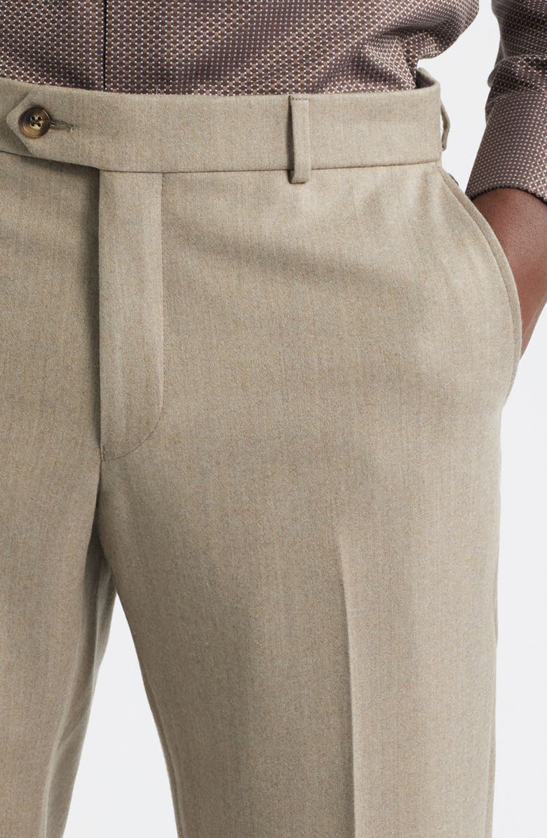 Berle Wool & Cashmere Flannel Dress Pants, Alternate, color, Dark Tan