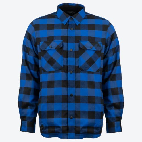 Mobile Warming 3 Season Flannel Heated Shirt Jacket In Blue
