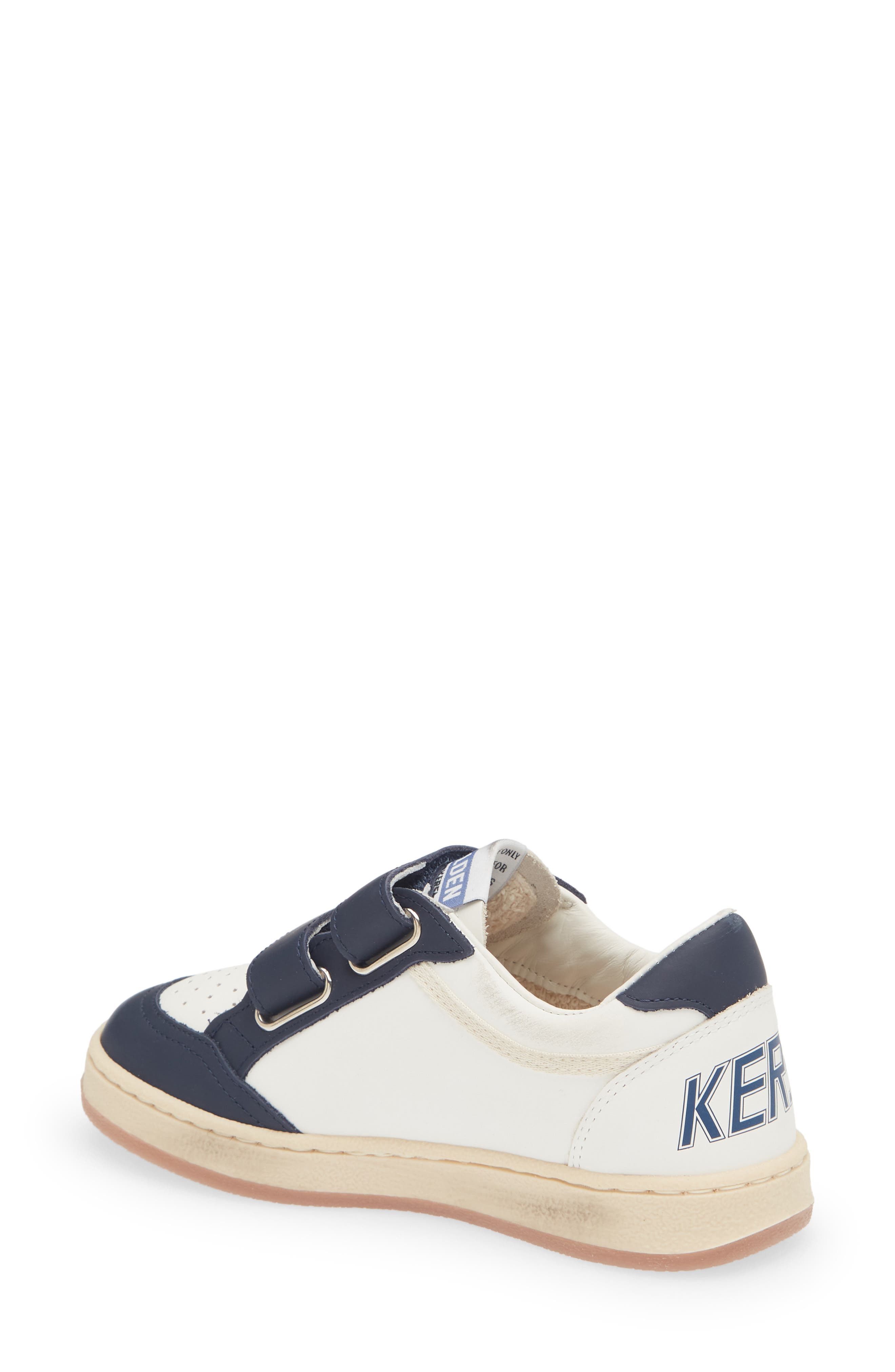 Kids' Ball Star Sneaker, Alternate, color, WHITE/ SILVER/ DARK BLUE