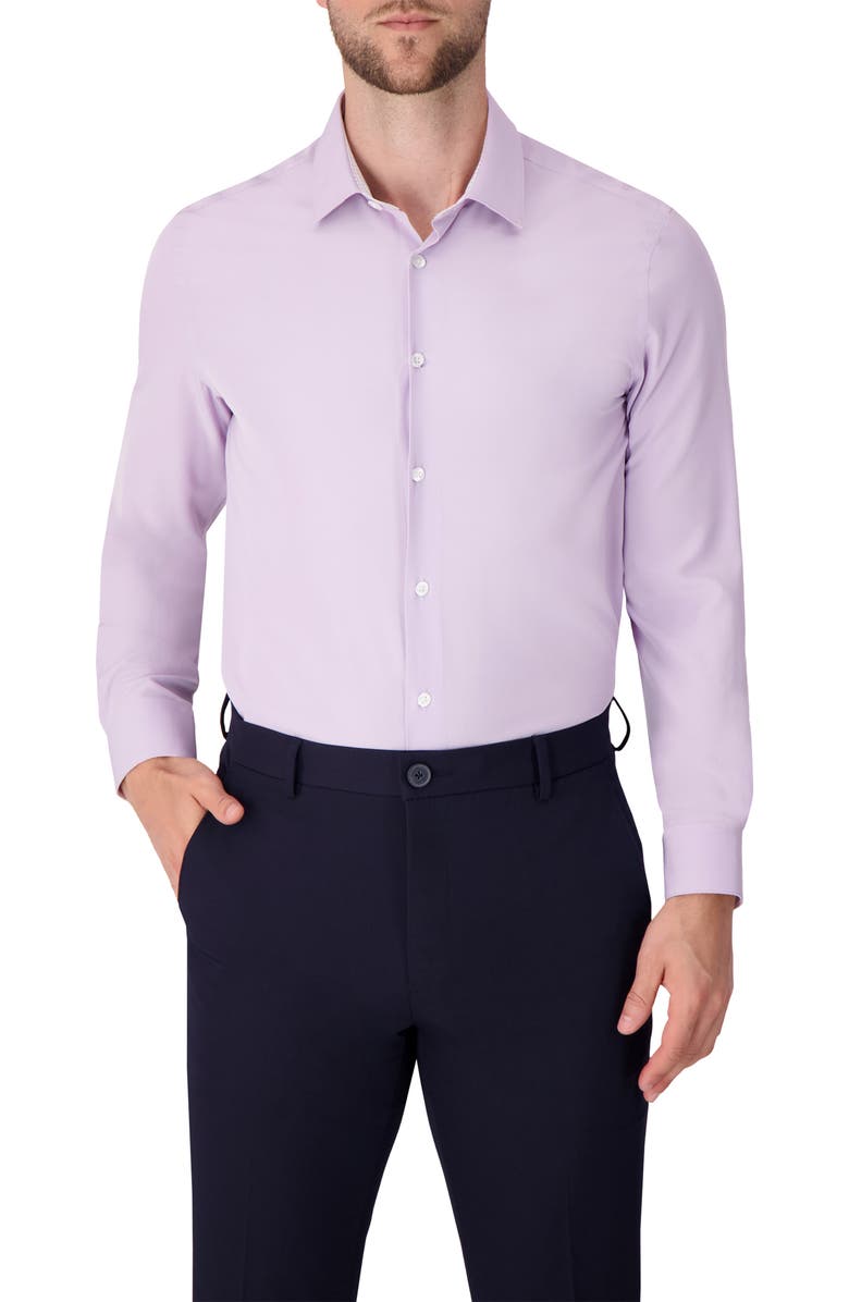 Report Collection Solid Slim Fit Stretch Dress Shirt, Main, color, 56 Lavender
