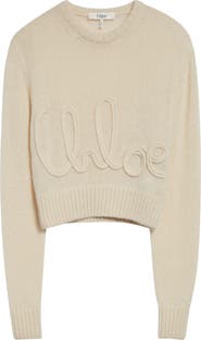 Chloé Raised Logo Alpaca & Silk Sweater