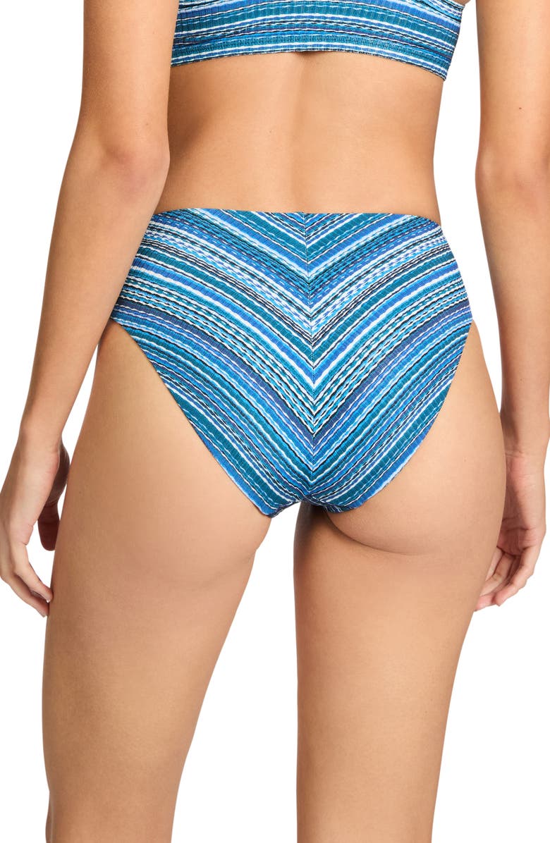 Robin Piccone Emilia High Waist Bikini Bottoms, Alternate, color, Lapis Multi