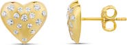 SHYMI Scattered Stone Puffy Heart Stud Earrings