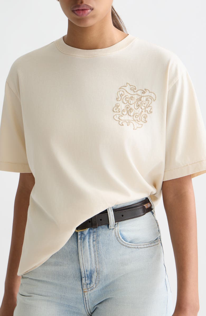 Scotch & Soda Washed Artwork Graphic Cotton T-Shirt, Alternate, color, Eggnog