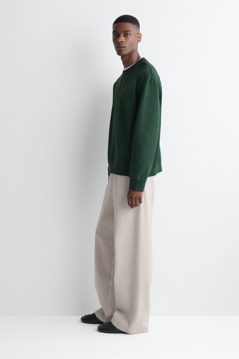 Washed-Cotton Sweatshirt, Alternate, color, DARK GREEN