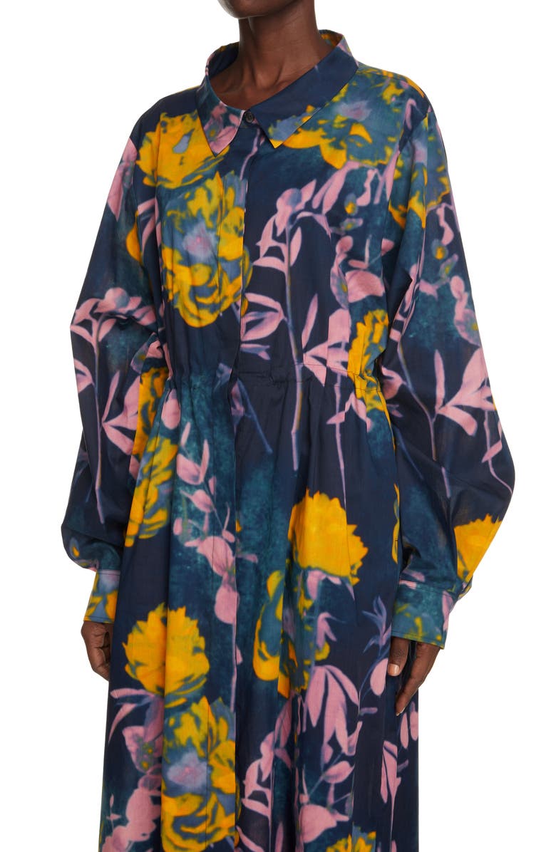 Dries Van Noten Darlo Floral Long Sleeve Shirtdress, Alternate, color, 