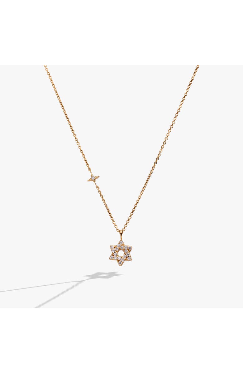 Alex and Ani Delicate Pave Star of David Pendant Necklace, Main, color, Gold