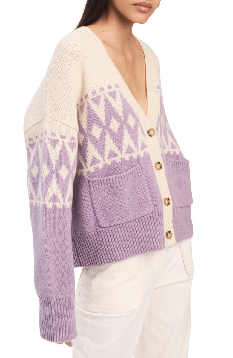 Derek Lam 10 Crosby Bonnie Fair Isle Wool Blend Cardigan, Alternate, color,