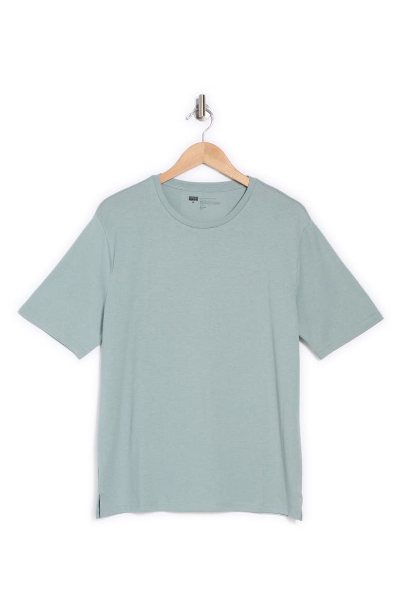 NORDSTROM RACK Cotton & Linen Blend Crewneck T-Shirt, Alternate, color, Grey Blue