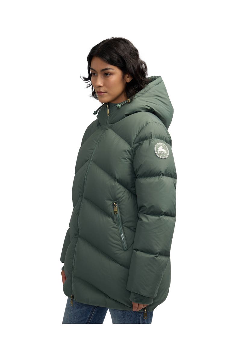 Women's Fallon Boxy Inverted Chevron Quilted Puffer, Alternate, color, Olive Oil