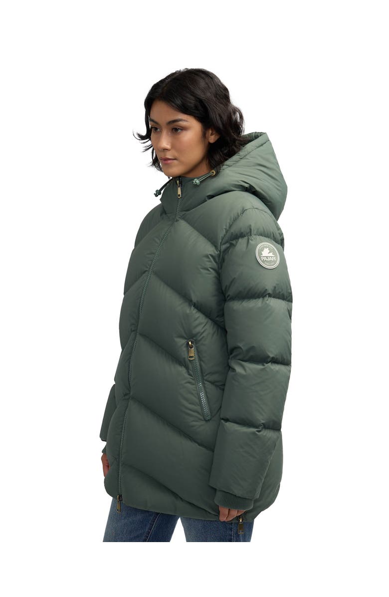 Pajar Women
s Fallon Boxy Inverted Chevron Quilted Puffer, Alternate, color, Olive Oil