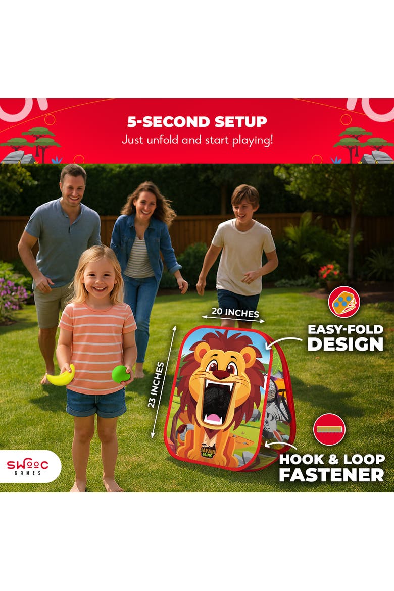 Safari Sling | 2-in-1 Bean Bag Toss Game for Kids, Alternate, color, Multicolored
