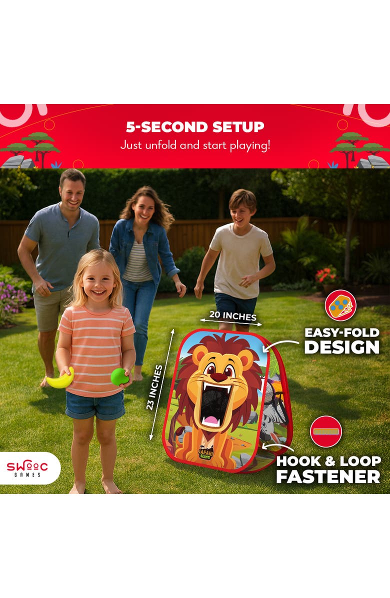 Swooc Games Safari Sling | 2-in-1 Bean Bag Toss Game for Kids, Alternate, color, Multicolored