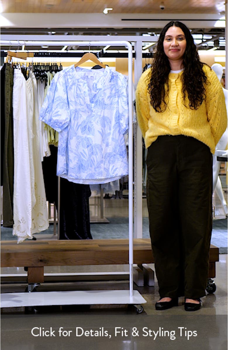 Poly Leaf Neli Puff Sleeve Cotton Top, sales video thumbnail
