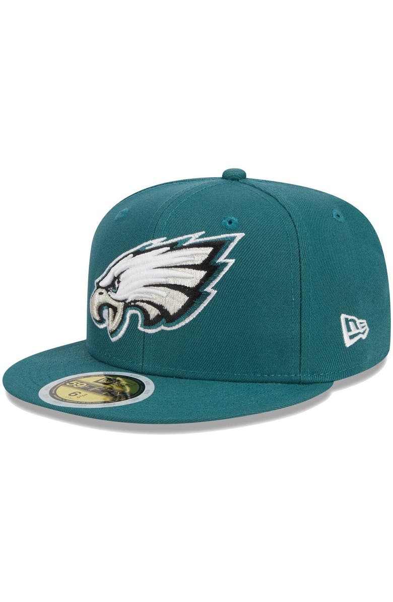 New Era Youth New Era Midnight Green Philadelphia Eagles Main 59FIFTY Fitted Hat, Main, color, Green