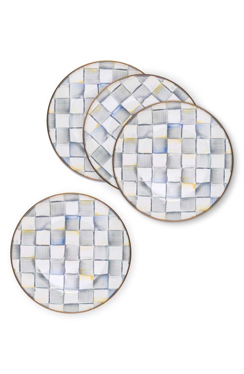 Mackenzie-childs Mackenzie Childs Sterling Check® Set Of 4 Dinner Plates