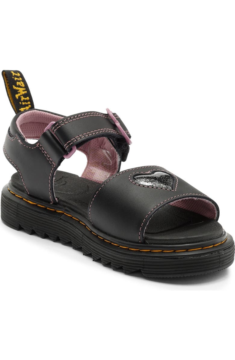 Dr. Martens Kids' Marlowe Heart II Sandal, Main, color, Black