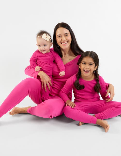 Leveret Cotton Solid Matching Family Pajamas In Pink