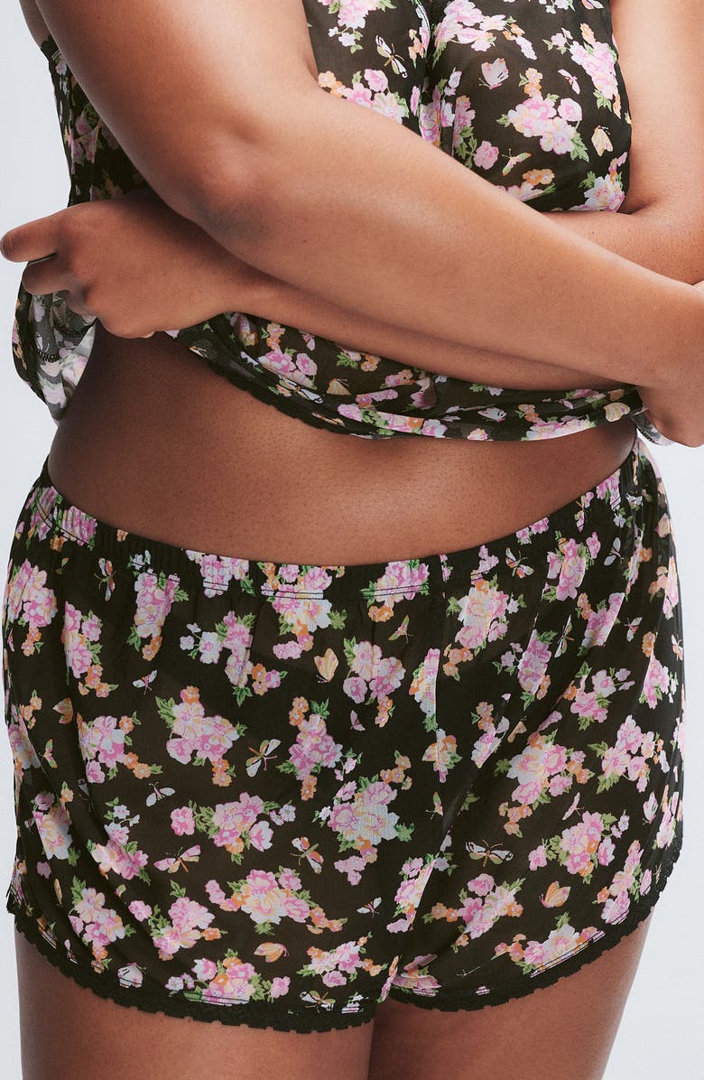 SAVAGE X FENTY Mesh Sleep Shorts, Alternate, color, Black Caviar