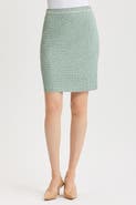 Ming Wang Jacquard Basketweave Straight Skirt