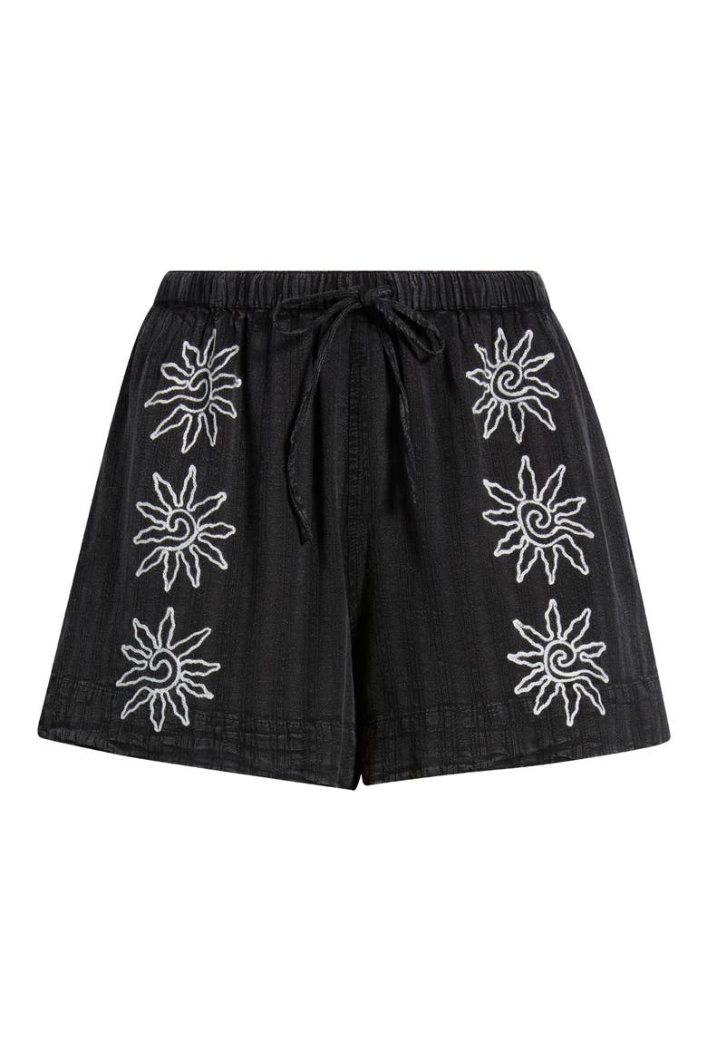 Topanga Embroidered Shorts, Alternate, color, BLACK