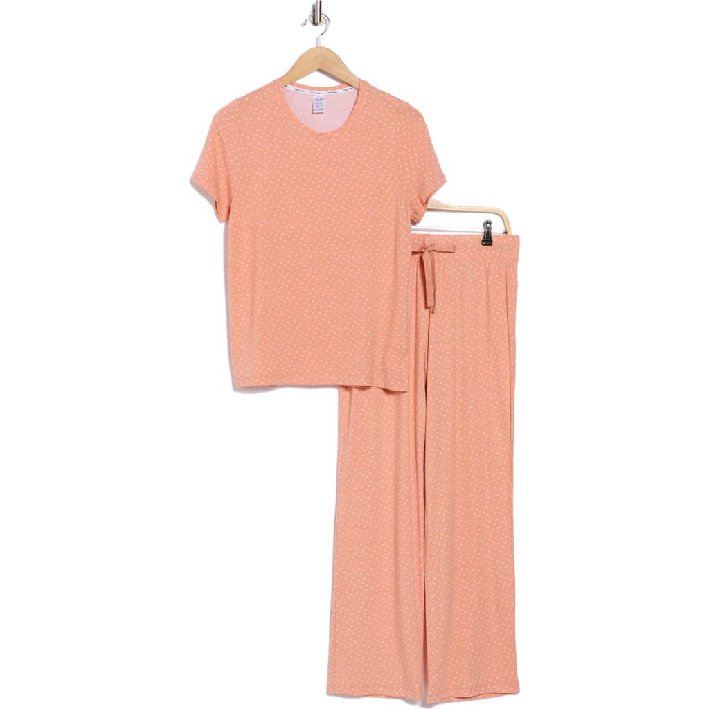 Calvin Klein Soft Slumber Short Sleeve Top & Pants Pajamas In Multi