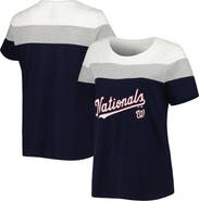 PROFILE Women's Navy/Heather Gray Washington Nationals Plus Size Colorblock T-Shirt