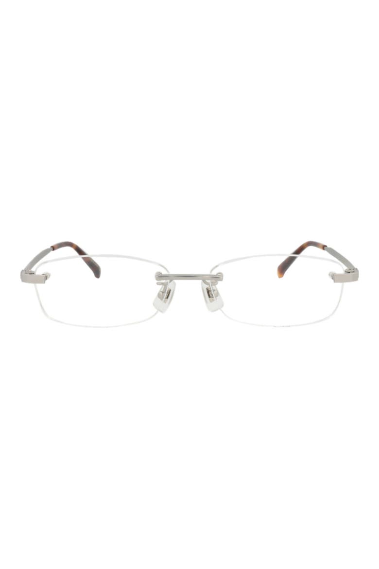 56mm Rimless Rectangular Optical Glasses, Main, color, SILVER TRANSPARENT