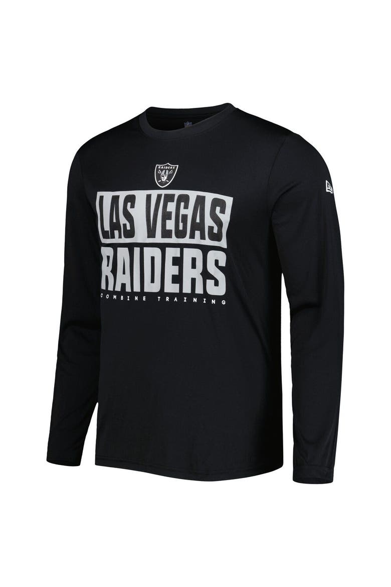 Men's New Era Black Las Vegas Raiders Combine Authentic Offsides Long Sleeve T-Shirt, Alternate, color, Black