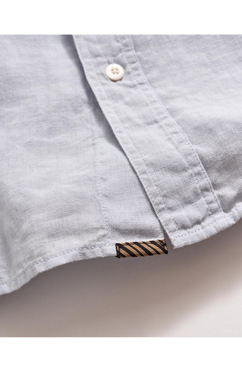 Billy Reid Tuscumbia Short Sleeve Linen Button-Down Shirt, Alternate, color, Grey Mist