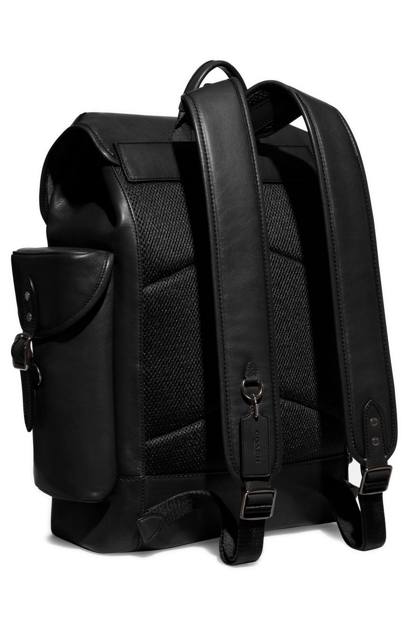 COACH Hitch Leather Backpack, Alternate, color, 
