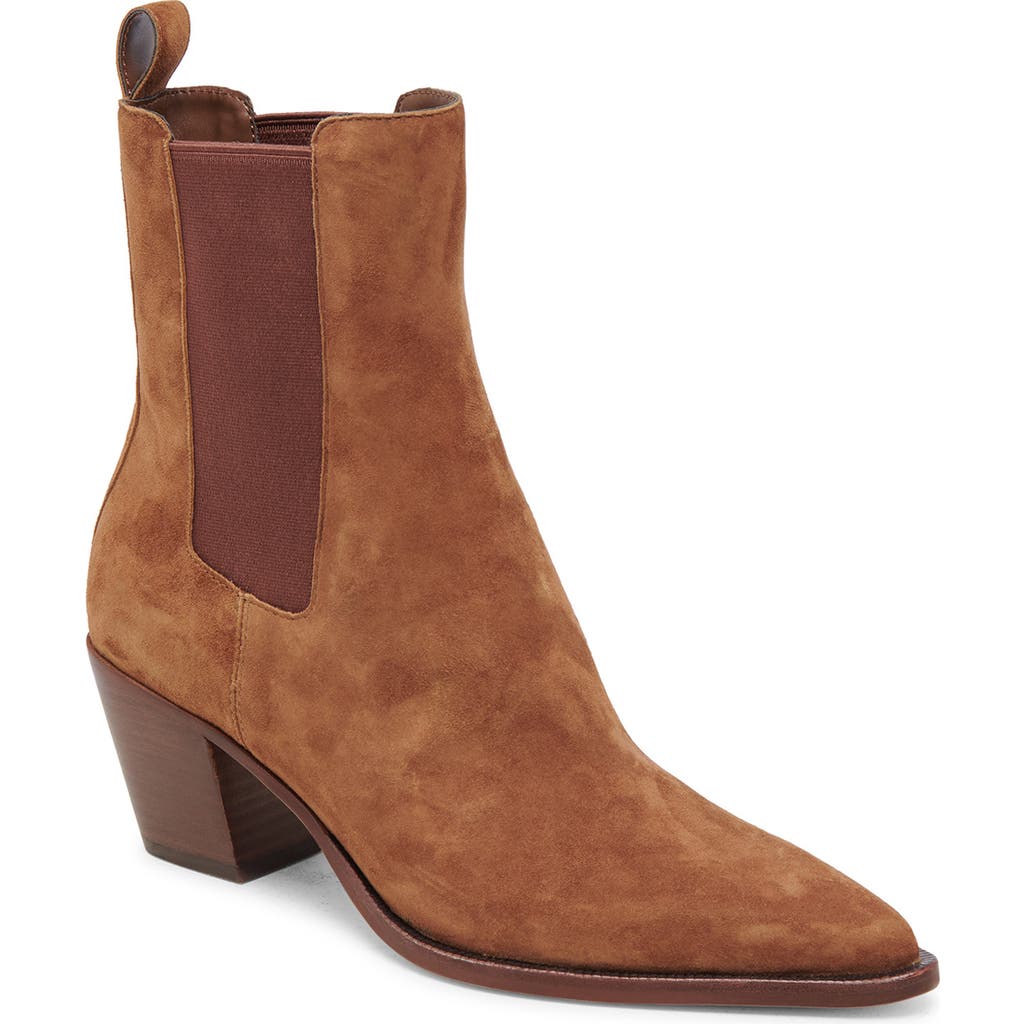 Dolce Vita Shadie Pointed Toe Chelsea Boot In Brown