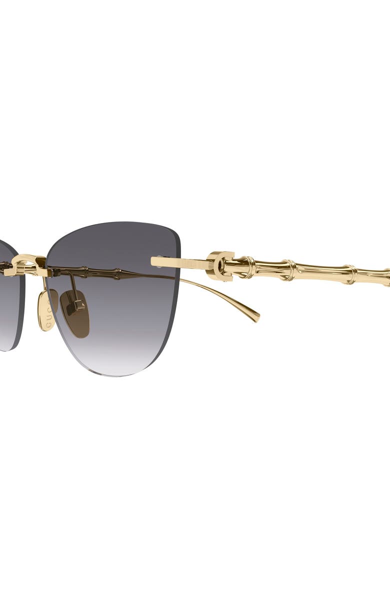 Gucci 55mm Gradient Cat Eye Sunglasses, Alternate, color, Gold