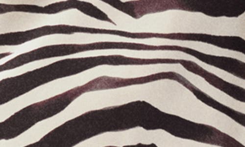 Mango Slash Neck Mixed Zebra Print Midi Dress In Ecru