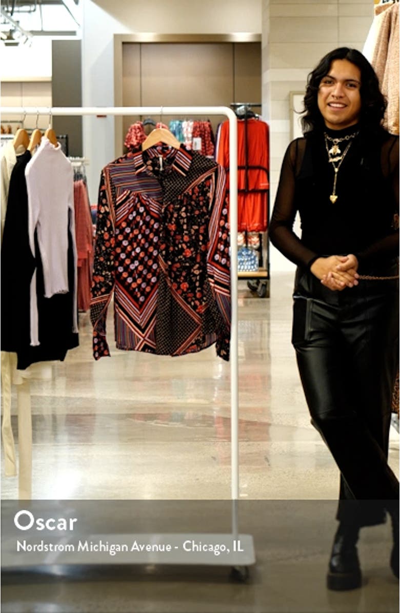 Hazel Floral Stripe Button-Up Blouse, sales video thumbnail