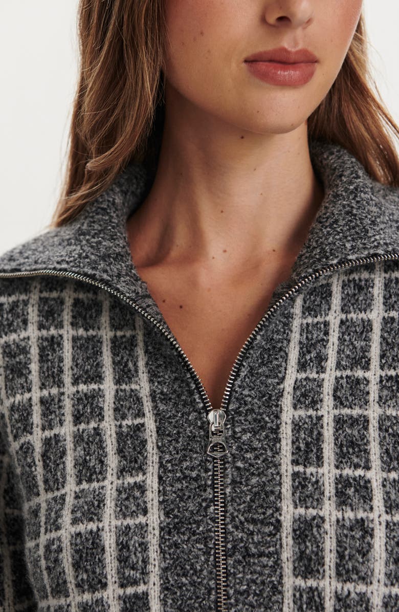 Varley Furley Check Bouclé Half Zip, Alternate, color, Charcoal Marl