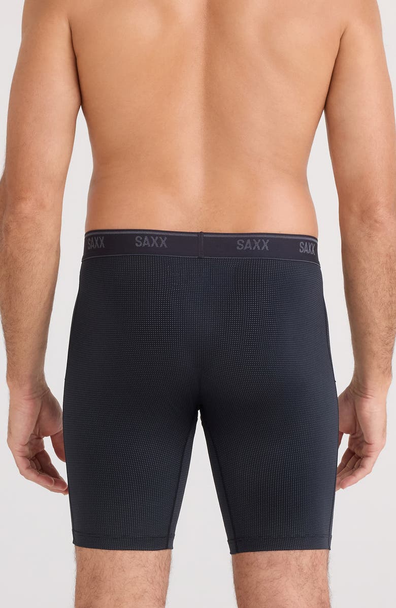 SAXX Quest Quick Dry Mesh Slim Fit Long Boxer Briefs, Alternate, color, Black