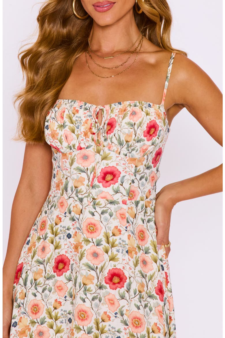 Constance Floral Print Maxi Dress, Alternate, color, CREAM/ RED