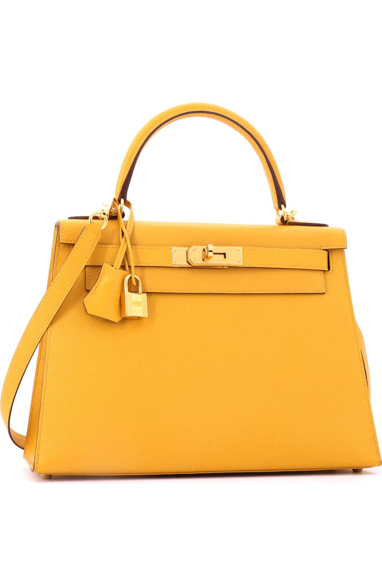 Pre-Owned Hermes Kelly Handbag Yellow Epsom with Gold Hardware 28, Alternate, color, Jaune Ambre