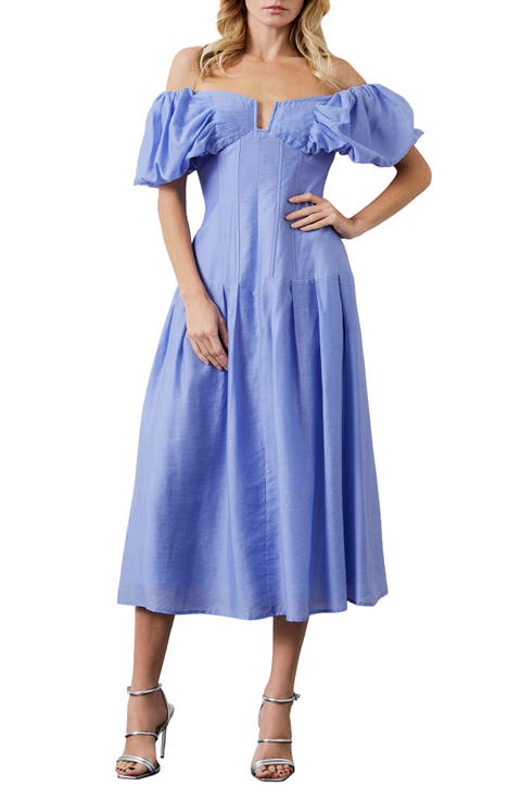 Lottie Puff Sleeve Off the Shoulder Dress