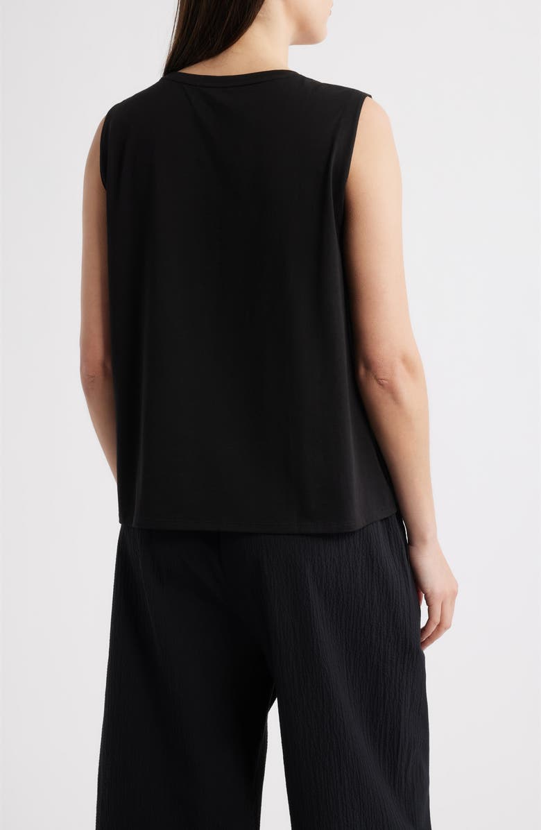 Eileen Fisher Scoop Neck Organic Cotton Tank, Alternate, color, Black
