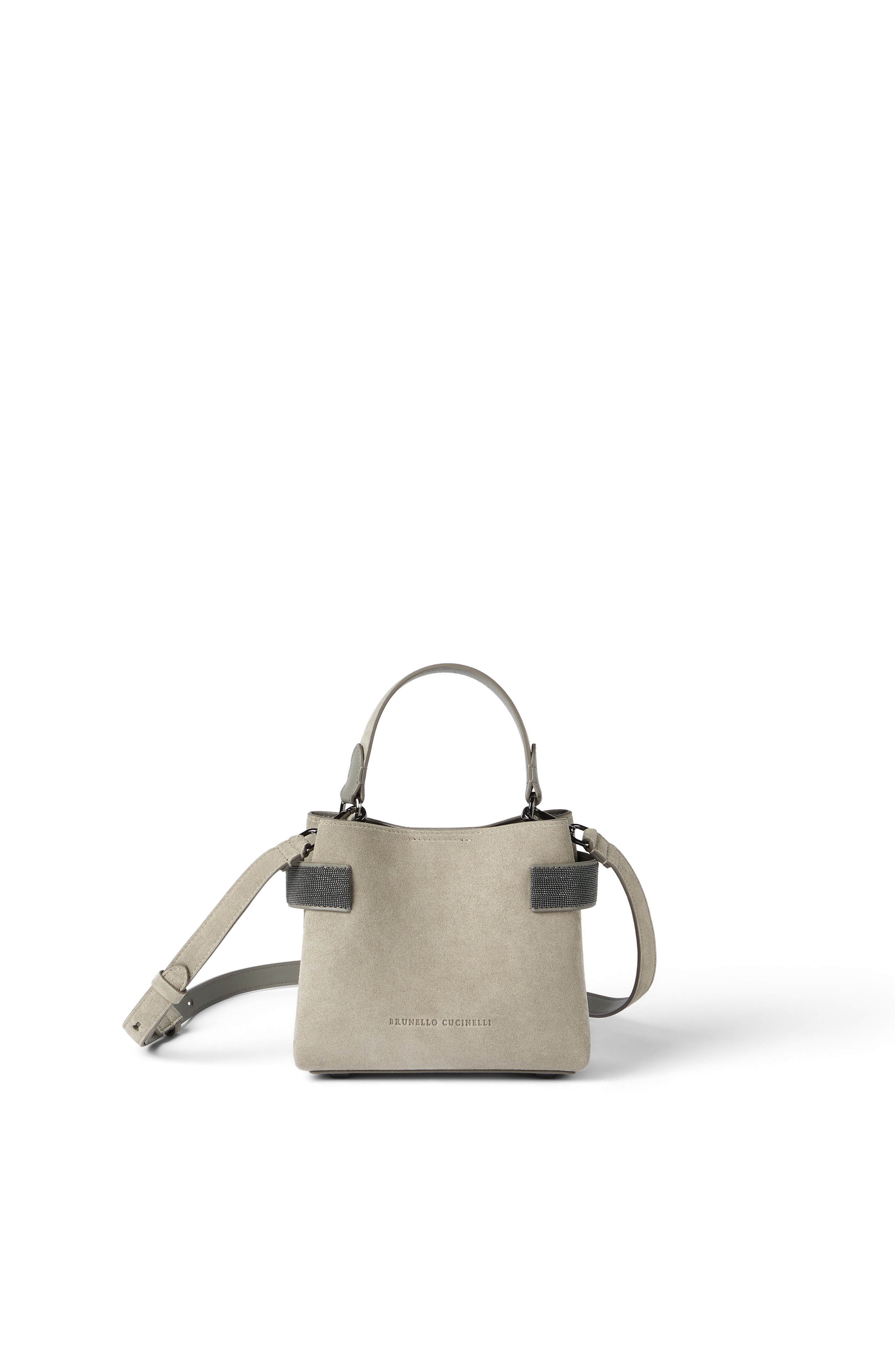 Brunello Cucinelli Small Top-Handle Essence bag, Main, color, Khaki